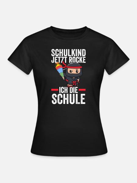 Schulkind Ninja Schulbeginn Geschenk - Frauen T-Shirt - Schwarz