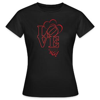 Love mit verschiedenen Herzen - Frauen T-Shirt - Schwarz - Vorne - AI Model Female 172 dark (172cm)