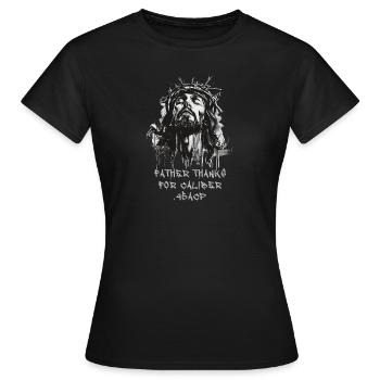 Jesus Caliber 45acp - Sport Shooter IPSC 45auto - T-shirt Femme - noir - Devant - AI Model Female 172 dark (172cm)