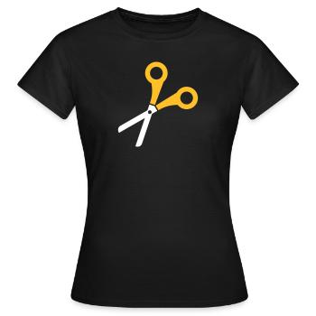 Schere - Frauen T-Shirt - Schwarz - Vorne - AI Model Female 172 dark (172cm)