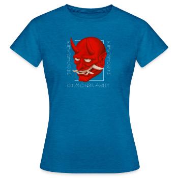 demon teufel - T-shirt Femme - bleu saphir antique chiné - Devant - AI Model Female 172 dark (172cm)
