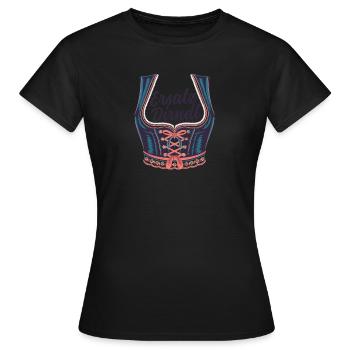 Tente à bière Dirndl de remplacement - T-shirt Femme - noir - Devant - AI Model Female 172 dark (172cm)