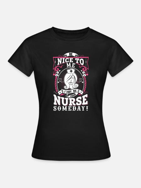 Krankenschwester nett - Frauen T-Shirt - Schwarz