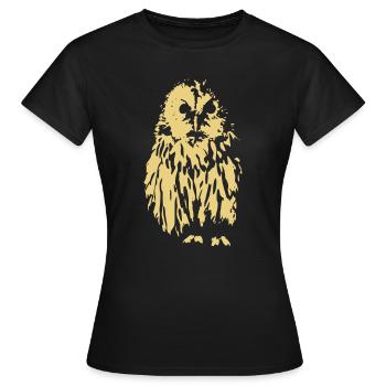 Schneeeule, Vektor - Frauen T-Shirt - Schwarz - Vorne - AI Model Female 172 dark (172cm)
