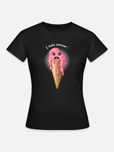 I hate summer - Frauen T-Shirt - Schwarz