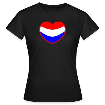 The heart of the Dutch flag The Netherlands - Women's T-Shirt - black - Front - AI Model Female 172 dark (172cm)