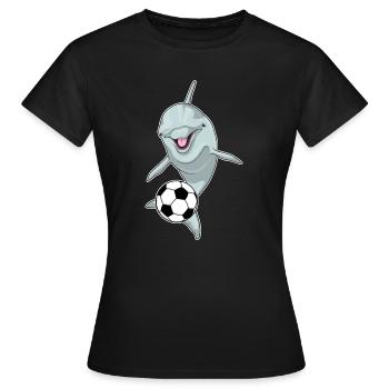 Delfin Footballeur Football - T-shirt Femme - noir - Devant - AI Model Female 172 dark (172cm)