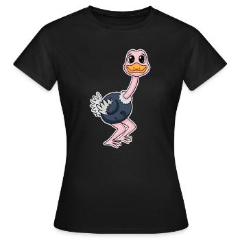Strauß Motiv Zootiere - Frauen T-Shirt - Schwarz - Vorne - AI Model Female 172 dark (172cm)