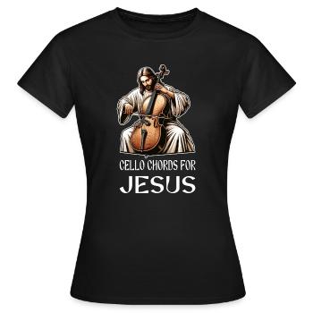 Cello Akkorde für Jesus Christlicher Gott - Frauen T-Shirt - Schwarz - Vorne - AI Model Female 172 dark (172cm)