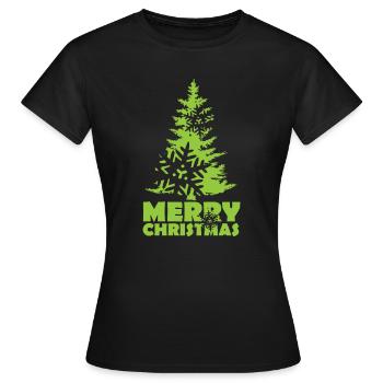 Christmas Fir Christmas Tree Snow Flake - Women's T-Shirt - black - Front - AI Model Female 172 dark (172cm)