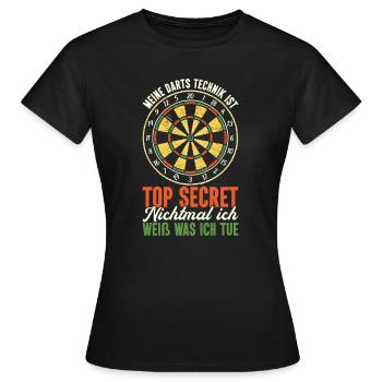 Fléchettes Fléchettes Jeu de fléchettes Lecteur de fléchettes - T-shirt Femme - noir - Devant - AI Model Female 172 dark (172cm)
