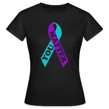 YOU MATTER Suicide Awareness Ribbon - Women's T-Shirt - black - Front - AI Model Female 172 dark (172cm)