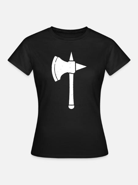 Wikinger Axt Krieger Waffe Mittelalter - Frauen T-Shirt - Schwarz