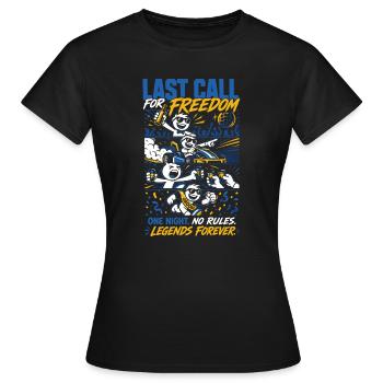 Last Call For Freedom Bachelor Party - Frauen T-Shirt - Schwarz - Vorne - AI Model Female 172 dark (172cm)