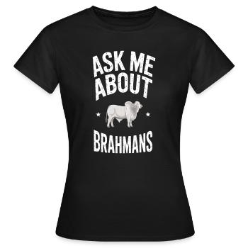Brahman Cattle Cows Gift - Women's T-Shirt - black - Front - AI Model Female 172 dark (172cm)