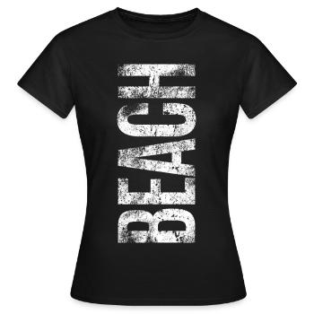 Conception de fautes de frappe de plage | Vacances à la plage - T-shirt Femme - noir - Devant - AI Model Female 172 dark (172cm)