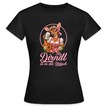 Reh im Dirndl Bierfest - Frauen T-Shirt - Schwarz - Vorne - AI Model Female 172 dark (172cm)