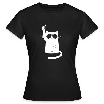 Metal Katze - Frauen T-Shirt - Schwarz - Vorne - AI Model Female 172 dark (172cm)