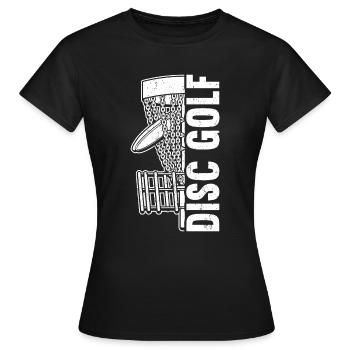 Disc Golf Disc Golfing - Women's T-Shirt - black - Front - AI Model Female 172 dark (172cm)