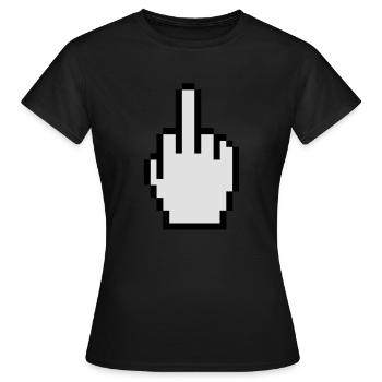 Finger-Gruß - Frauen T-Shirt - Schwarz - Vorne - AI Model Female 172 dark (172cm)