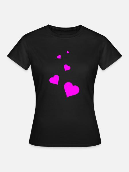 Hearts pink - Women's T-Shirt - black