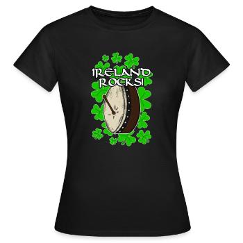 Irland Rocks Bodhran Irish St Patrick es Day - Frauen T-Shirt - Schwarz - Vorne - AI Model Female 172 dark (172cm)