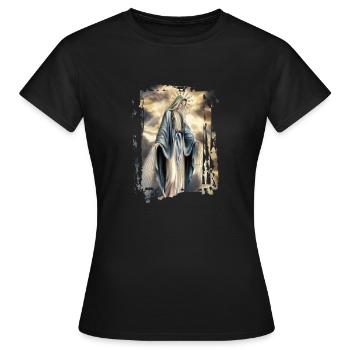 Holly Mary Maria Madonna Mariana Vierge Marie - T-shirt Femme - noir - Devant - AI Model Female 172 dark (172cm)