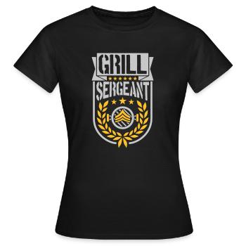 Grill Sergeant Lorbeerkranz Barbecue - Frauen T-Shirt - Schwarz - Vorne - AI Model Female 172 dark (172cm)