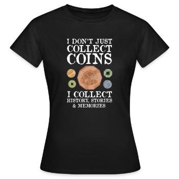 Les collectionneurs de pièces collectent des pièces - T-shirt Femme - noir - Devant - AI Model Female 172 dark (172cm)