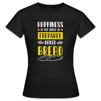Pain cuit au four Happiness - T-shirt Femme - noir - Devant - AI Model Female 172 dark (172cm)