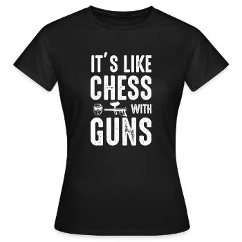 Paintball Airsoft - T-shirt Femme - noir - Devant - AI Model Female 172 dark (172cm)