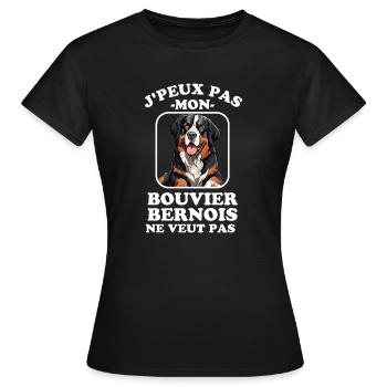 Chien de race bouvier bernois chien doux - T-shirt Femme - noir - Devant - AI Model Female 172 dark (172cm)