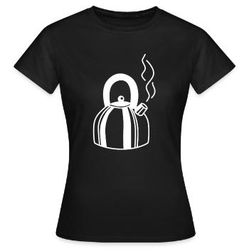 Design classique de bouilloire à thé (pour les produits foncés) - T-shirt Femme - noir - Devant - AI Model Female 172 dark (172cm)