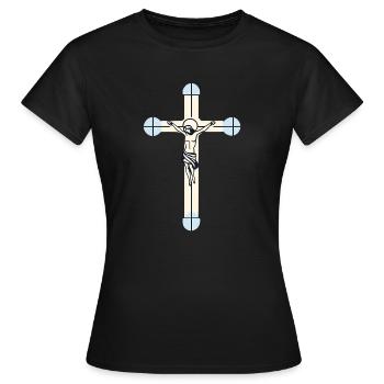 symbol crucifix - T-shirt Femme - noir - Devant - AI Model Female 172 dark (172cm)