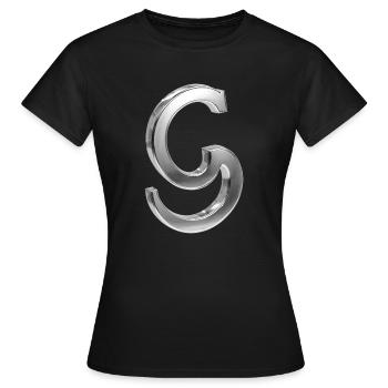Chrome ,, S " Métallisé - T-shirt Femme - noir - Devant - AI Model Female 172 dark (172cm)