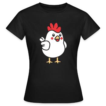 Poulet - T-shirt Femme - noir - Devant - AI Model Female 172 dark (172cm)