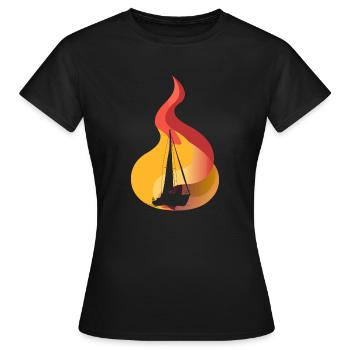 Voilier - T-shirt Femme - noir - Devant - AI Model Female 172 dark (172cm)