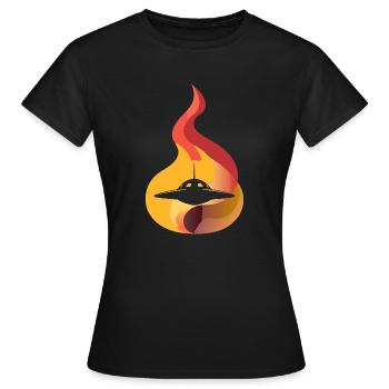 vaisseau spatial fusée spatiale - T-shirt Femme - noir - Devant - AI Model Female 172 dark (172cm)
