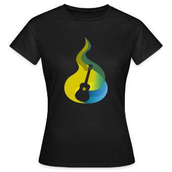 Gitarre Elektrogitarre Bassist - Frauen T-Shirt - Schwarz - Vorne - AI Model Female 172 dark (172cm)