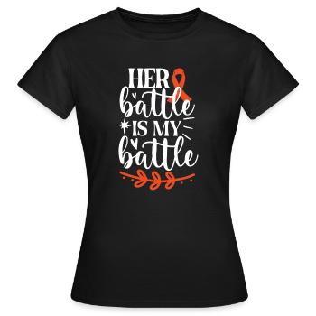son combat et mon combat - T-shirt Femme - noir - Devant - AI Model Female 172 dark (172cm)