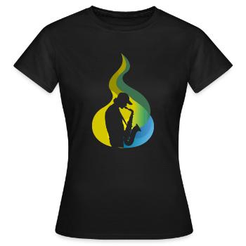 Saxophonist Saxophone Wind Instrument - Women's T-Shirt - black - Front - AI Model Female 172 dark (172cm)