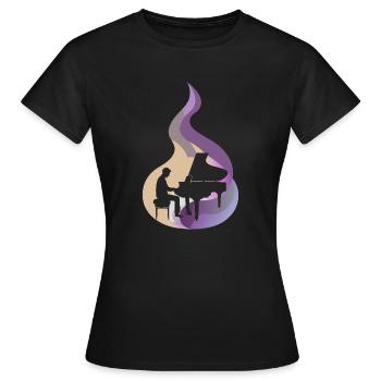 Instrument Symphonie Piano - T-shirt Femme - noir - Devant - AI Model Female 172 dark (172cm)
