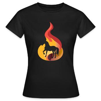 Pferd Wildpferd Hufe - Frauen T-Shirt - Schwarz - Vorne - AI Model Female 172 dark (172cm)