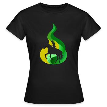 Pferde Pferdesport Wildpferd - Frauen T-Shirt - Schwarz - Vorne - AI Model Female 172 dark (172cm)