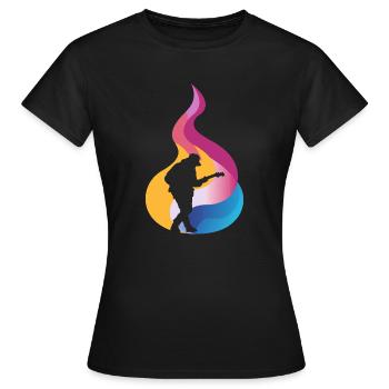 Gitarrist Shouter Elektrogitarre - Frauen T-Shirt - Schwarz - Vorne - AI Model Female 172 dark (172cm)