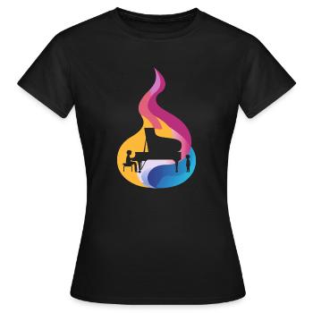 Instrument Orchester Tastatur - Frauen T-Shirt - Schwarz - Vorne - AI Model Female 172 dark (172cm)