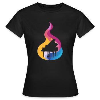 Pianiste Piano Symphonie - T-shirt Femme - noir - Devant - AI Model Female 172 dark (172cm)