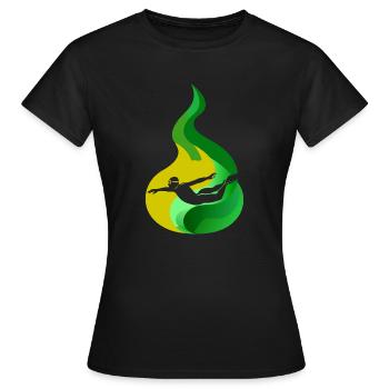 Schwimmen Bademeister Taucherbrille - Frauen T-Shirt - Schwarz - Vorne - AI Model Female 172 dark (172cm)