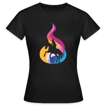 Dressur Reiterin - Frauen T-Shirt - Schwarz - Vorne - AI Model Female 172 dark (172cm)