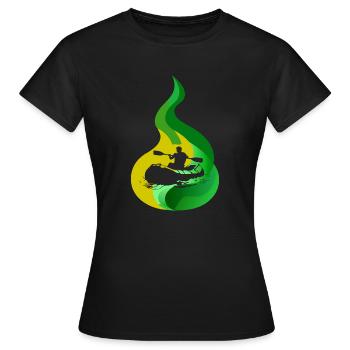 Rafting Wildwasser Paddeln - Frauen T-Shirt - Schwarz - Vorne - AI Model Female 172 dark (172cm)